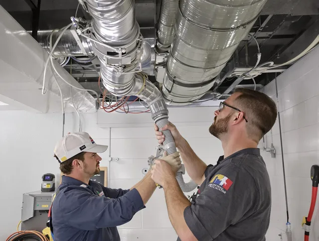 North Reading Air Duct Cleaning technician performing thorough AC duct cleaning in North Reading