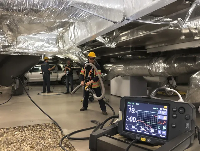 Professional negative pressure duct cleaning by North Reading Air Duct Cleaning in North Reading